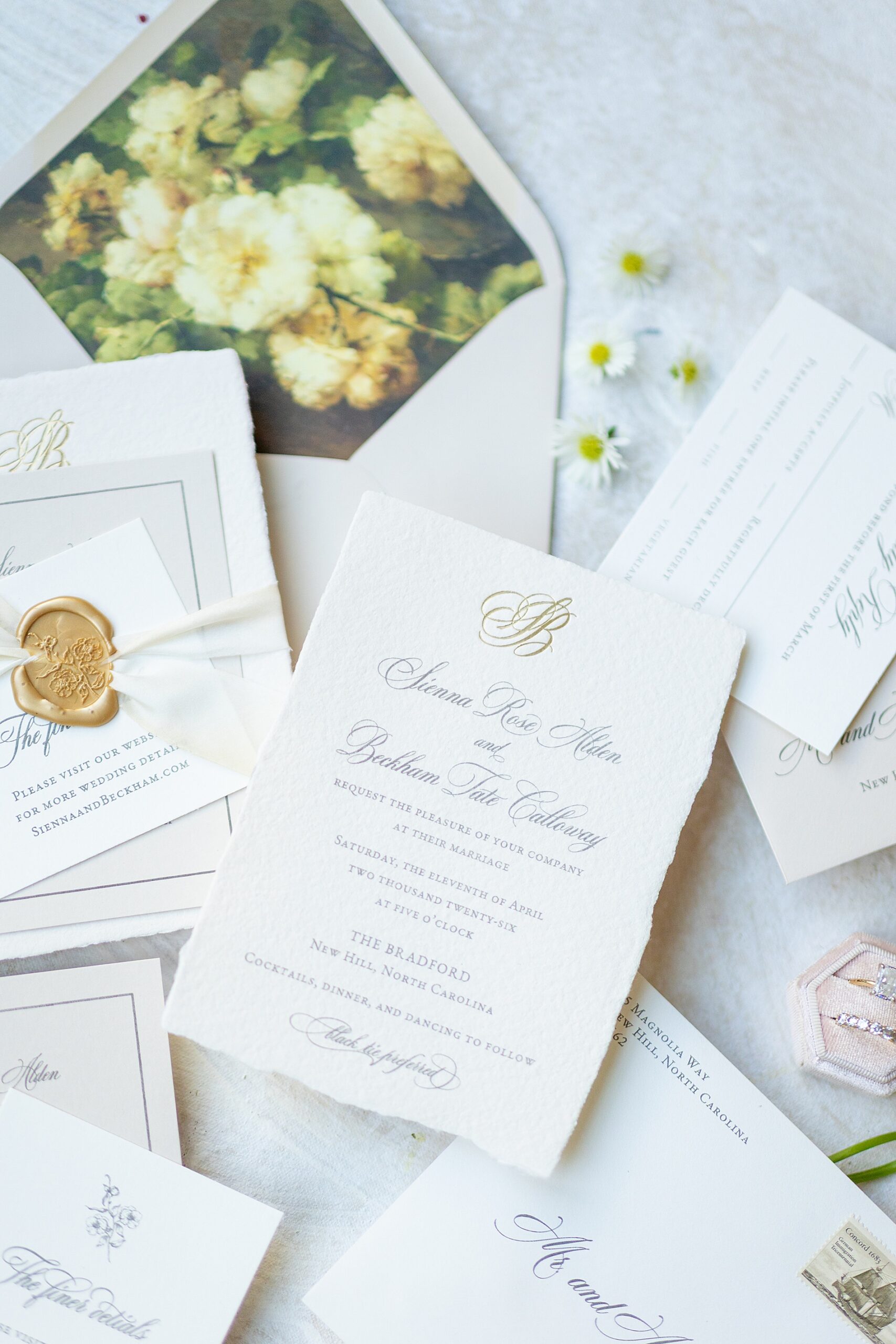 Raleigh Wedding invitation details 