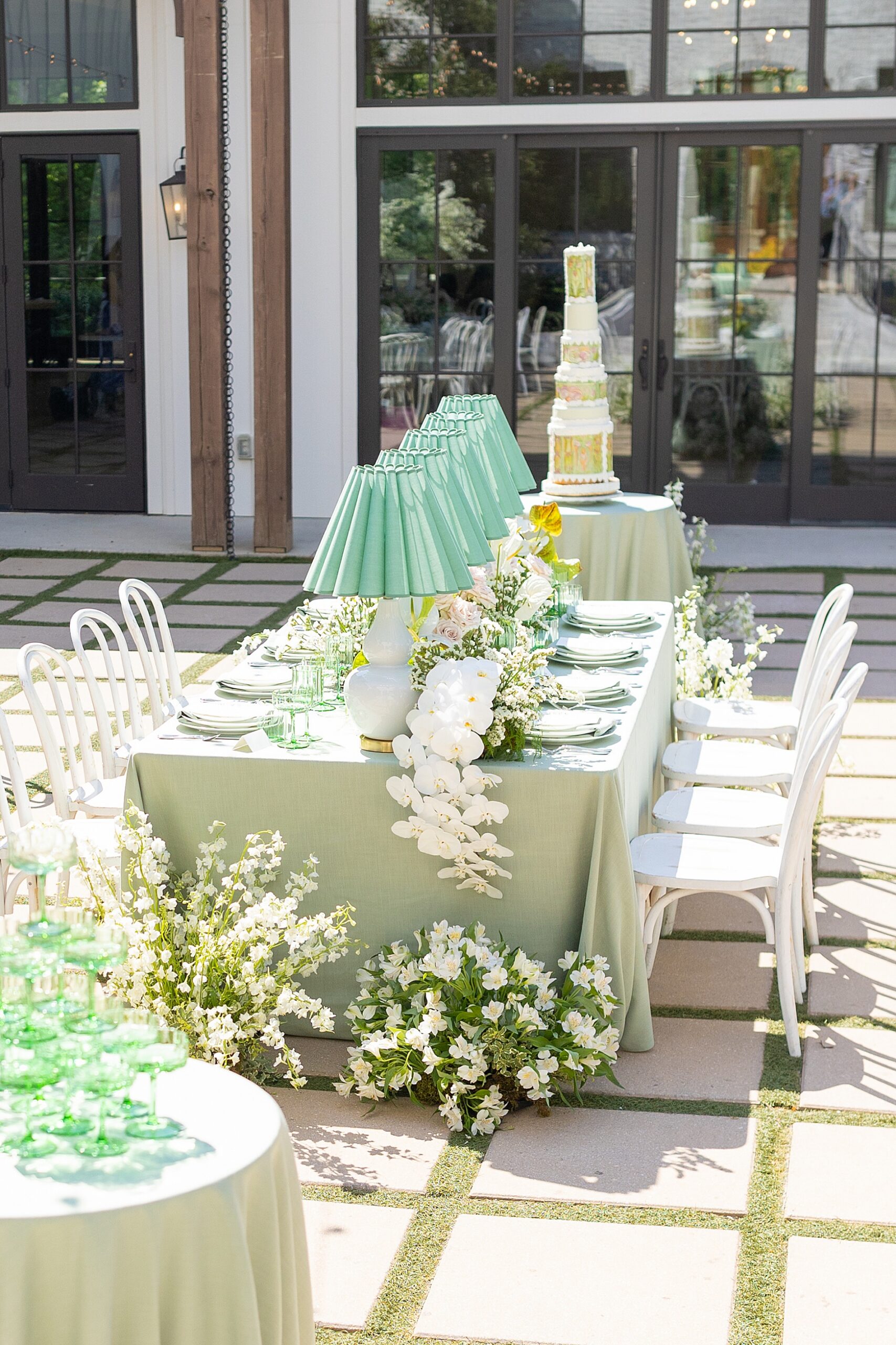 elegant outdoor wedding reception in Raleigh NC at The Bradford 