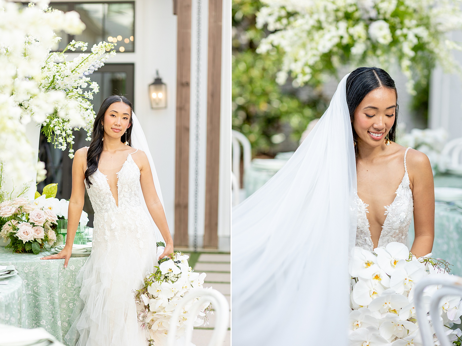 bride surrounded by lush florals at The Bradford wedding 
