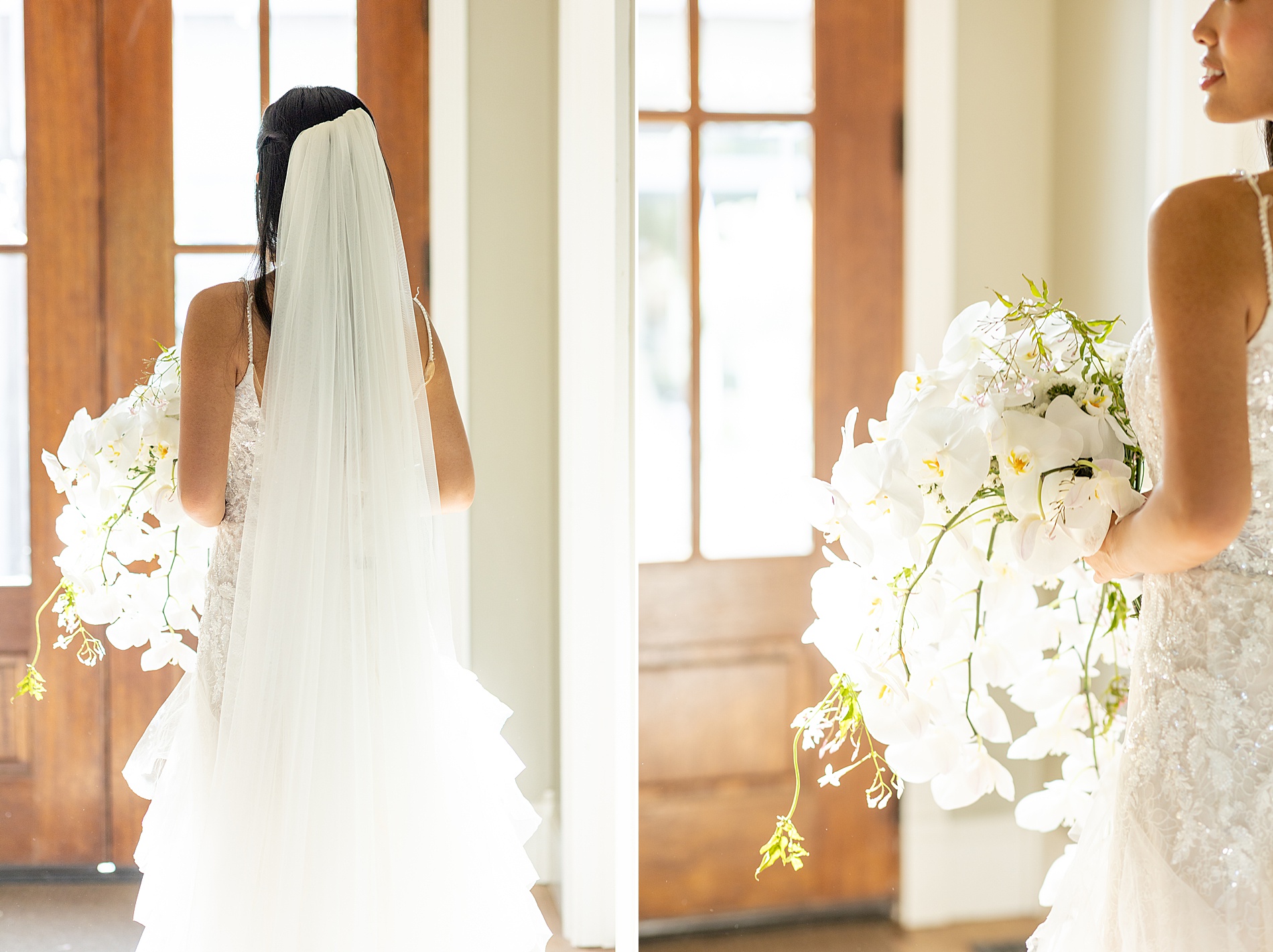 back of bride's wedding dress 
